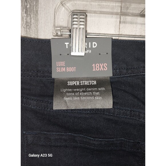 Torrid Luxe Slim Boot Super Stretch Mid-Rise Jeans Rainstorm 18 XS New - Picture 5 of 8